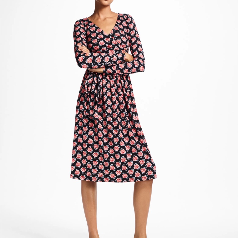 Brooks Brothers Women’s Floral Black and Pink Dress
